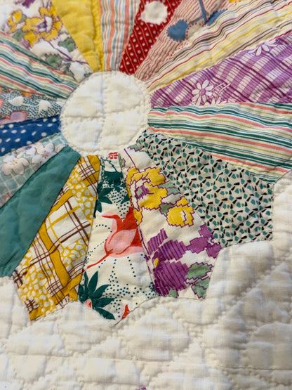 Charming Smaller Fancy Dresden Plate Quilt
