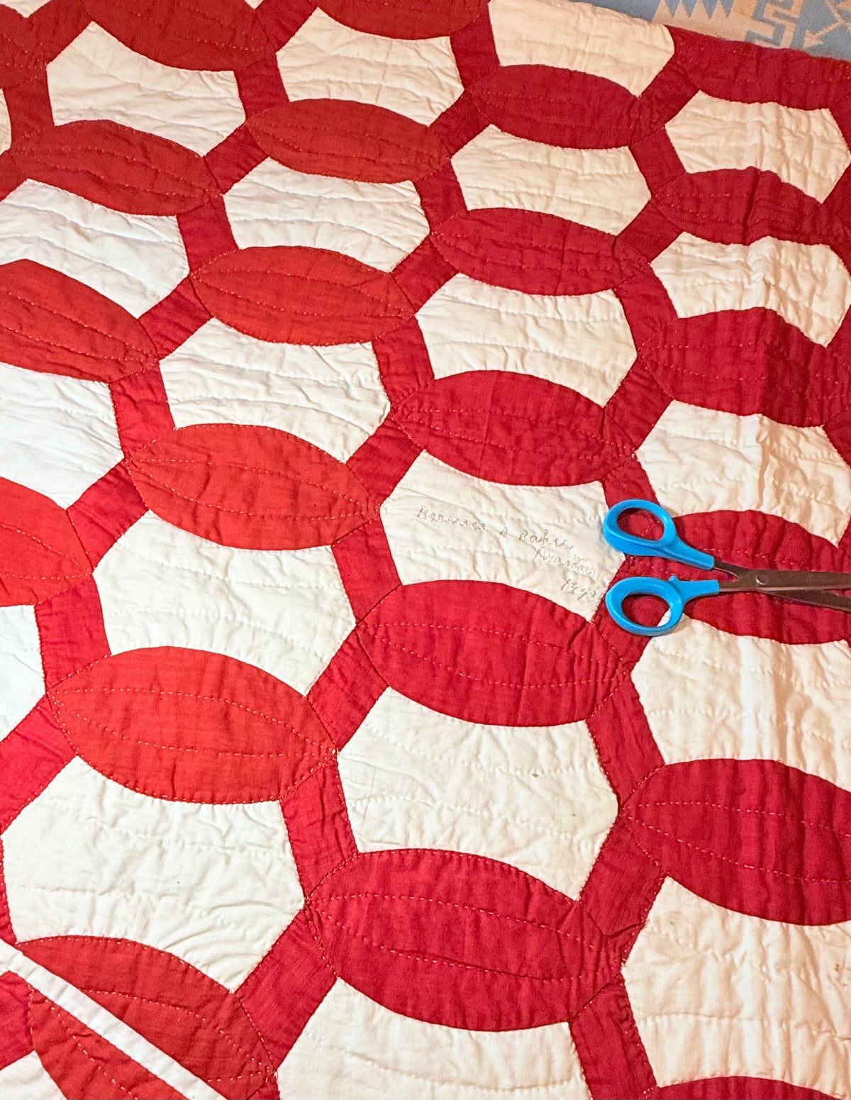 1893 Lovers Link Quilt - Signed and Dated