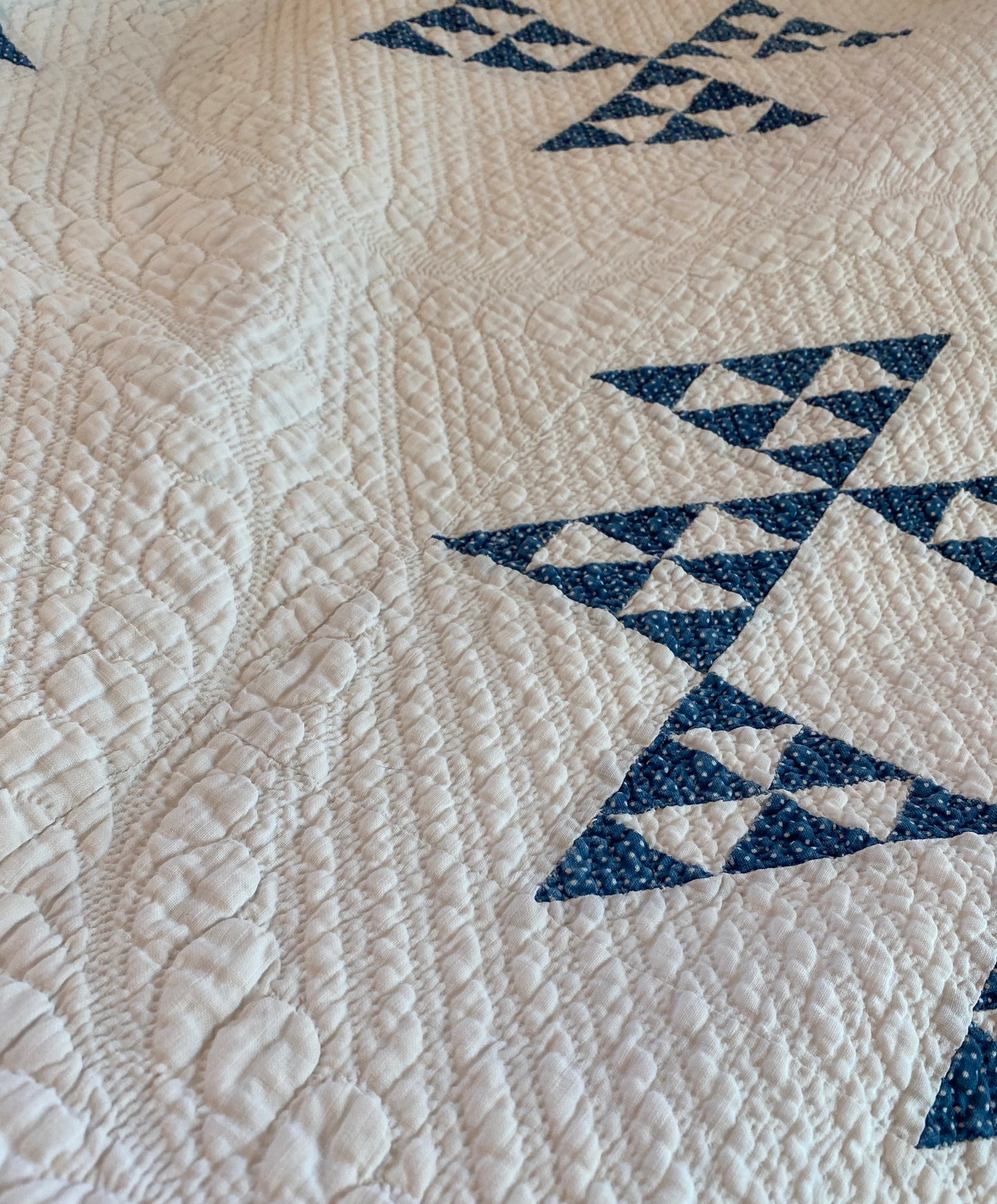 Indigo Double Pyramids Quilt