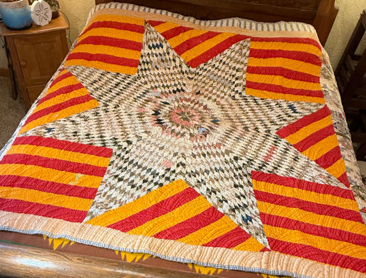 Southern  Star and Bars with Patchwork Border Quilt