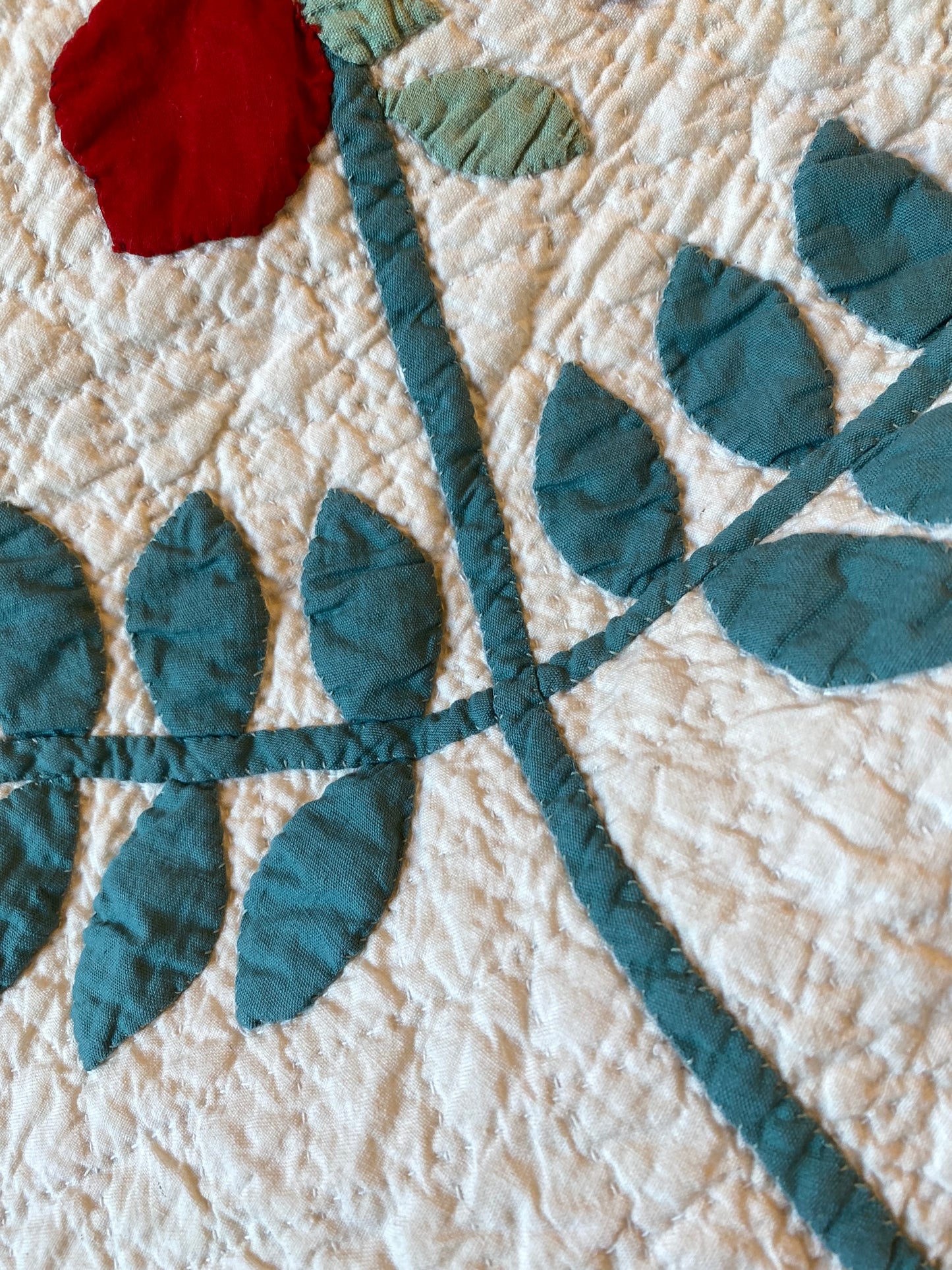 Trumpet Vines Antique Mountain Mist Quilt. SOLD