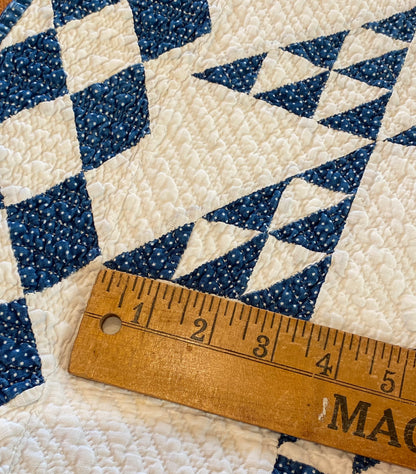 Indigo Double Pyramids Quilt