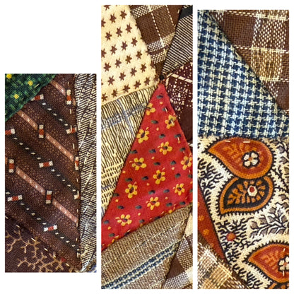 Outstanding Half Square Triangles 4 Block Early Quilt with Zig Zag Border