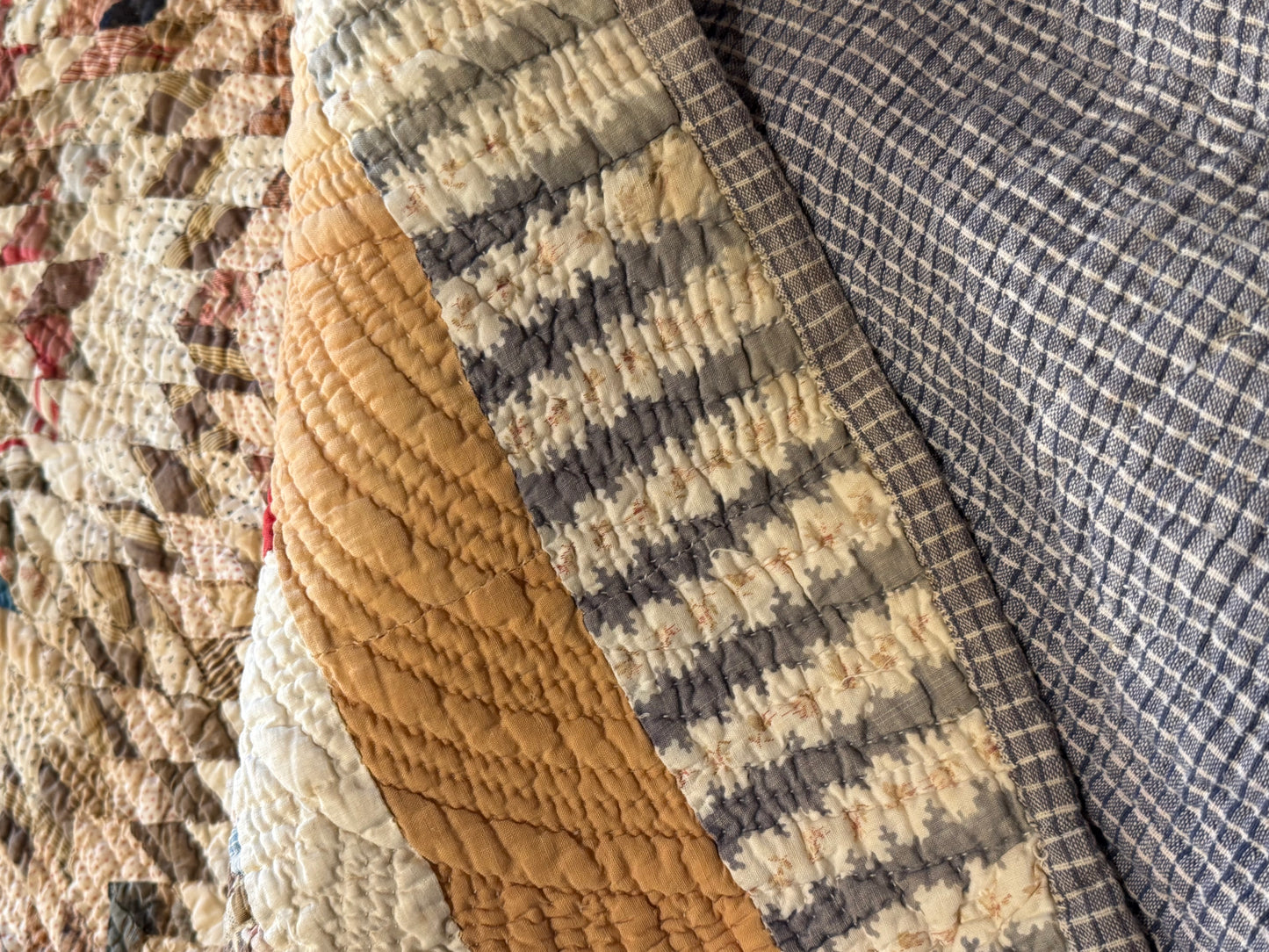 Southern  Star and Bars with Patchwork Border Quilt