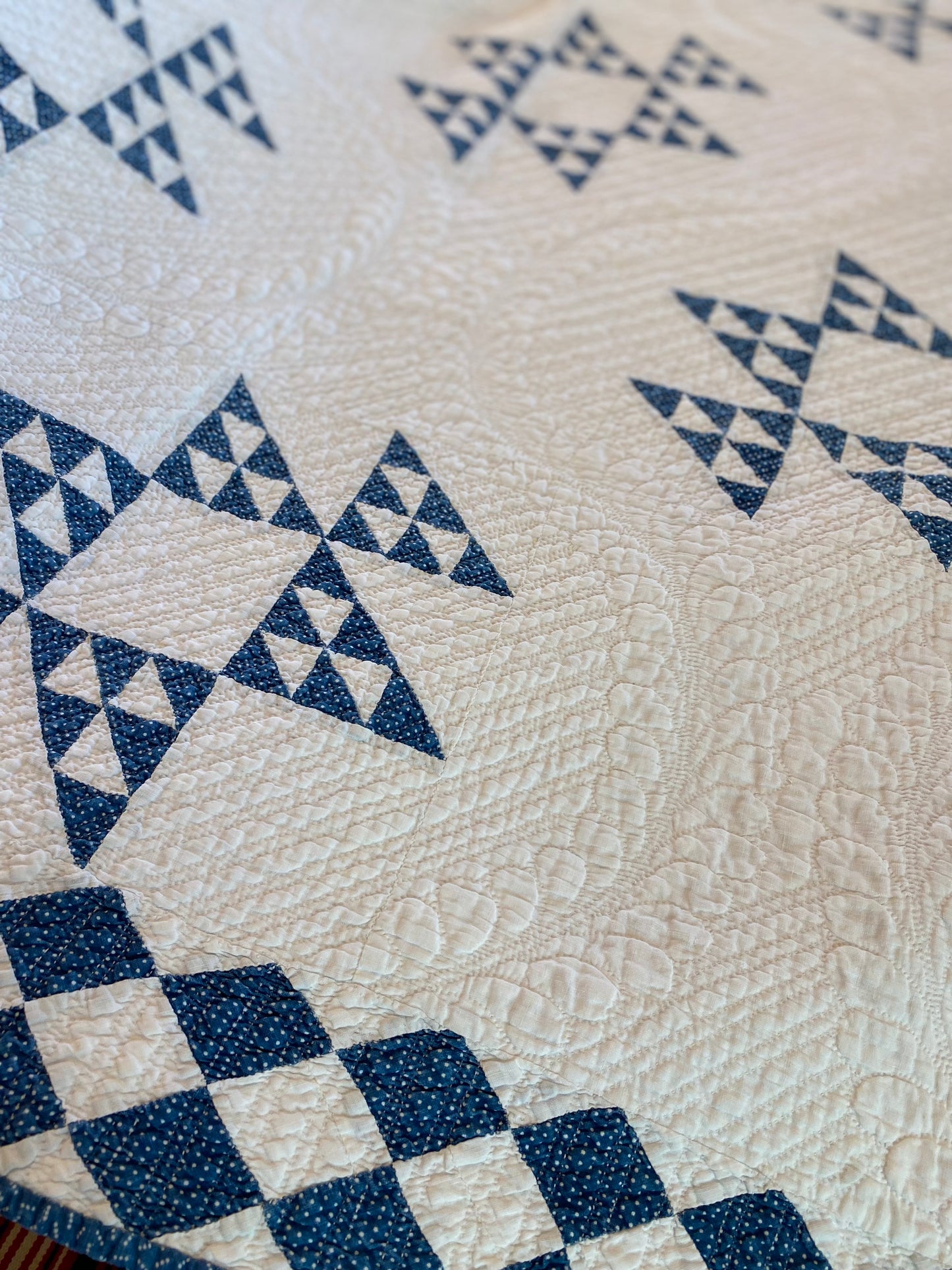 Indigo Double Pyramids Quilt