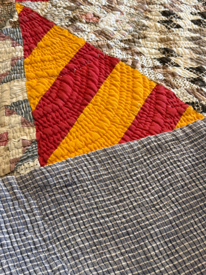 Southern  Star and Bars with Patchwork Border Quilt