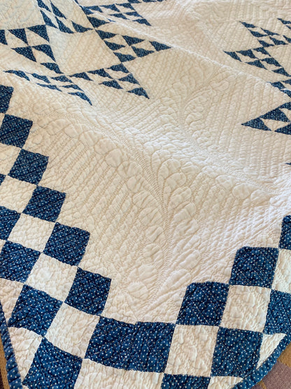 Indigo Double Pyramids Quilt