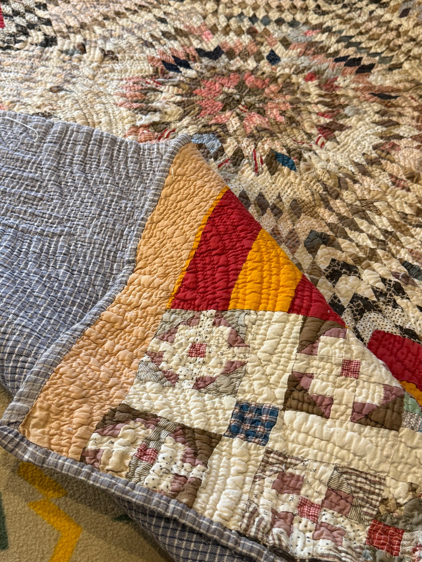 Southern  Star and Bars with Patchwork Border Quilt