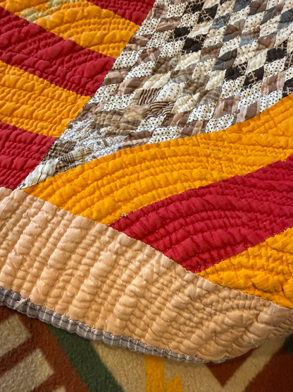 Southern  Star and Bars with Patchwork Border Quilt