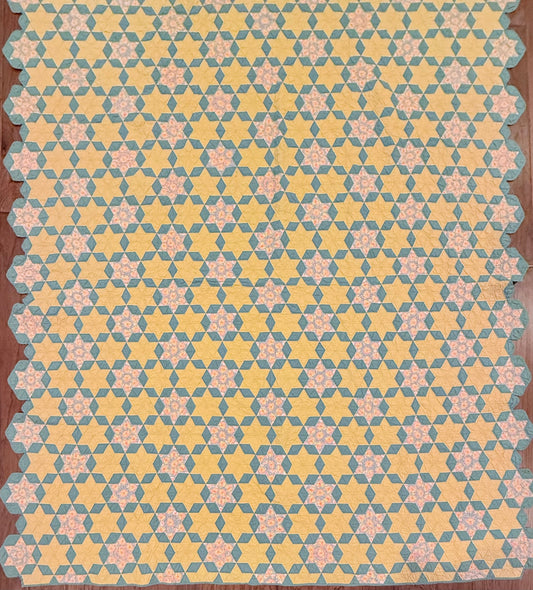 Small Scale Hexagonal 6 Point Stars Quilt