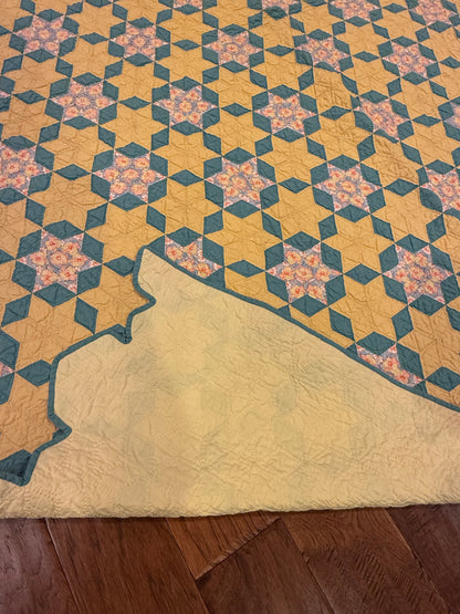 Small Scale Hexagonal 6 Point Stars Quilt