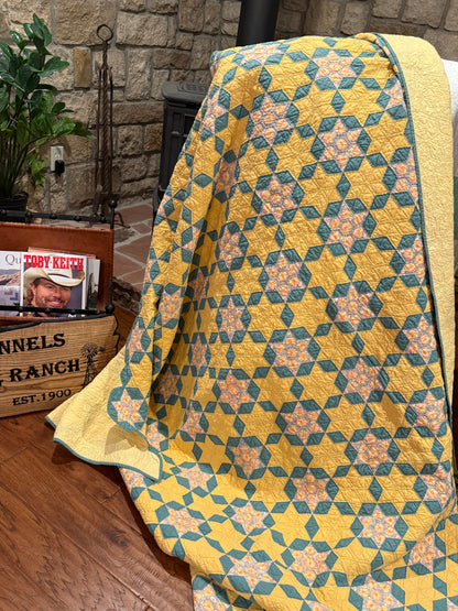 Small Scale Hexagonal 6 Point Stars Quilt