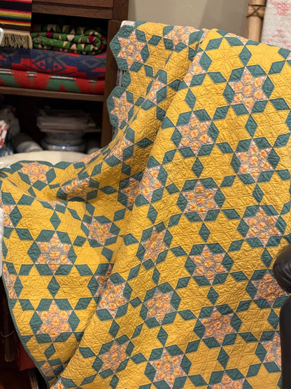 Small Scale Hexagonal 6 Point Stars Quilt