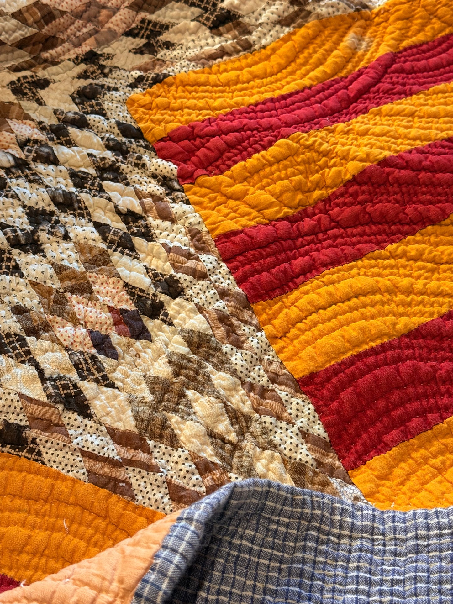 Southern  Star and Bars with Patchwork Border Quilt