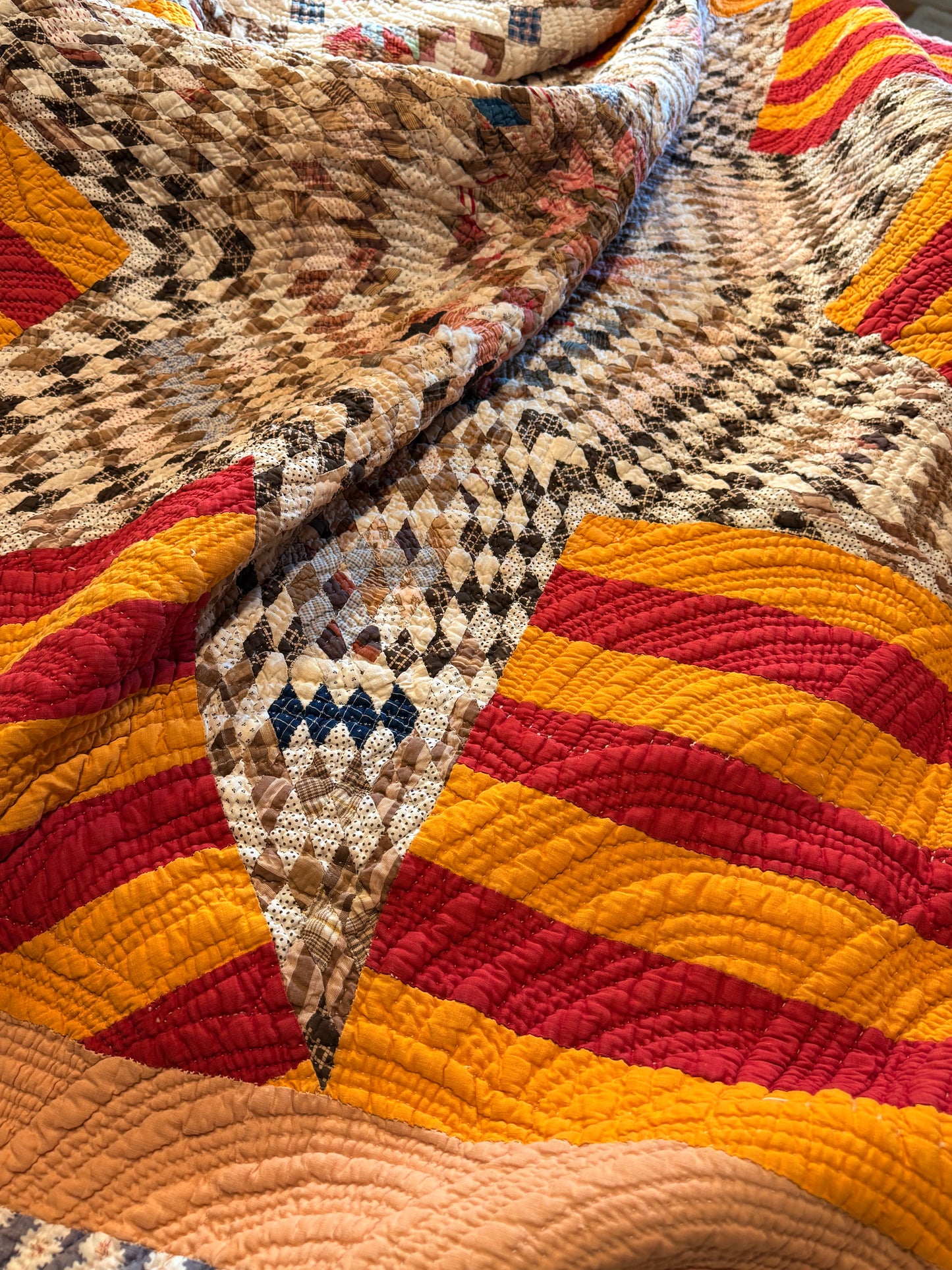 Southern  Star and Bars with Patchwork Border Quilt