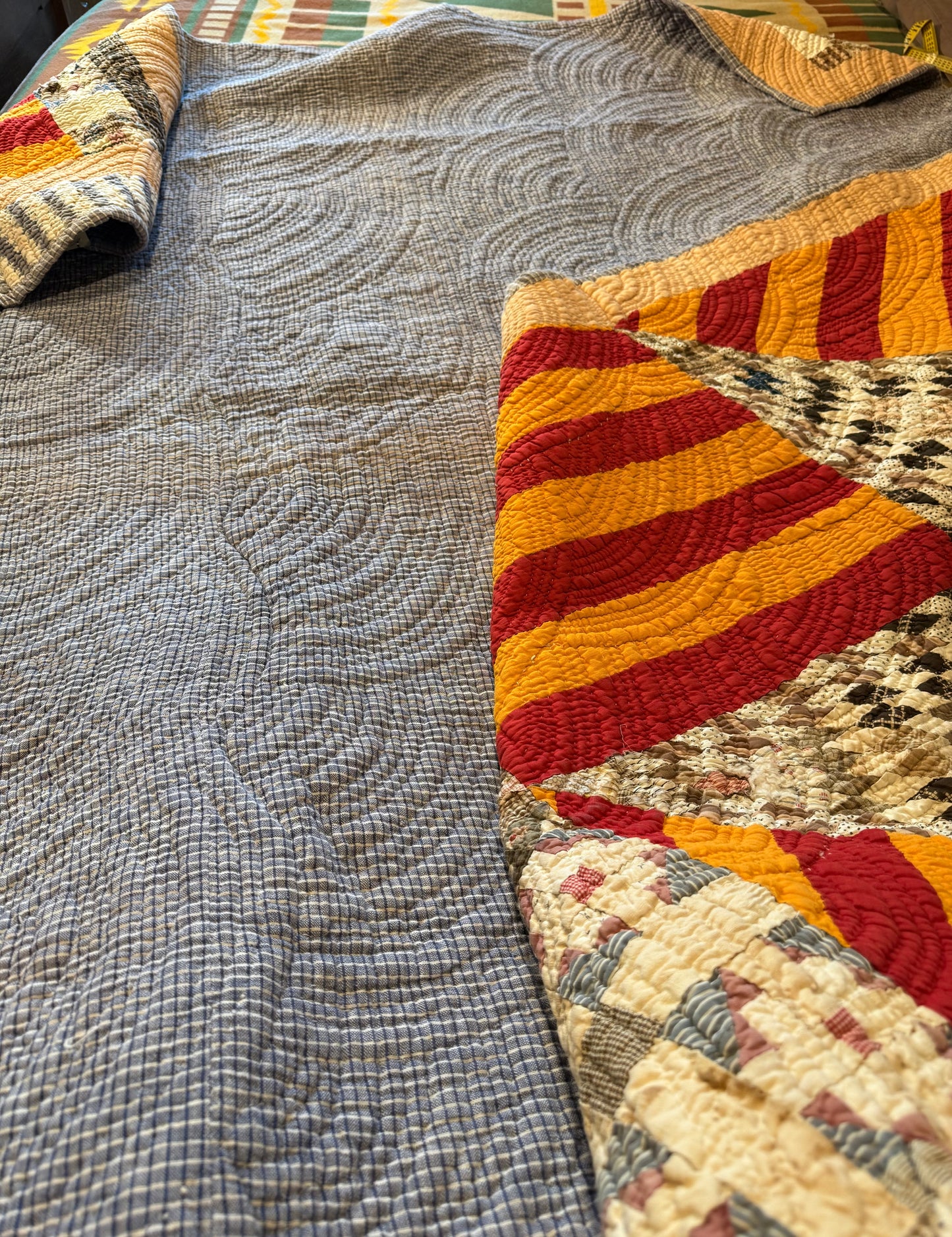 Southern  Star and Bars with Patchwork Border Quilt