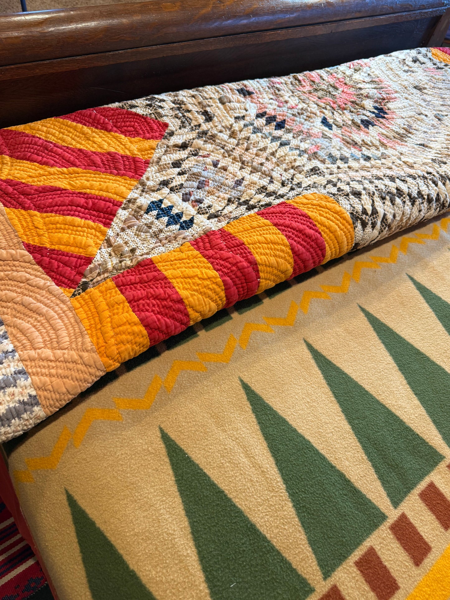 Southern  Star and Bars with Patchwork Border Quilt