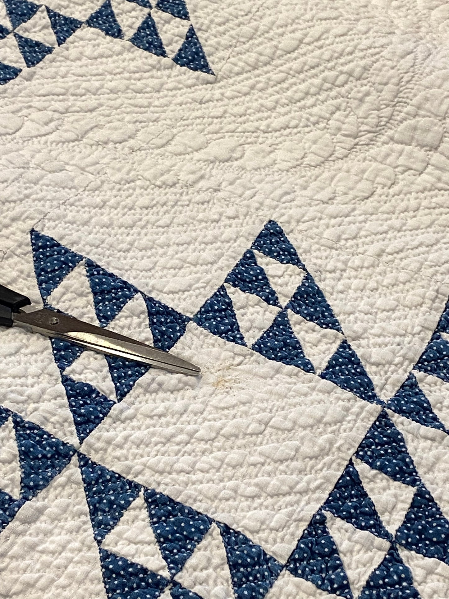 Indigo Double Pyramids Quilt