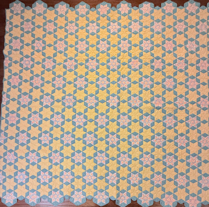 Small Scale Hexagonal 6 Point Stars Quilt