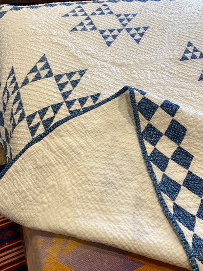 Indigo Double Pyramids Quilt