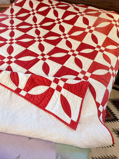 Red and White Rose Dream Quilt