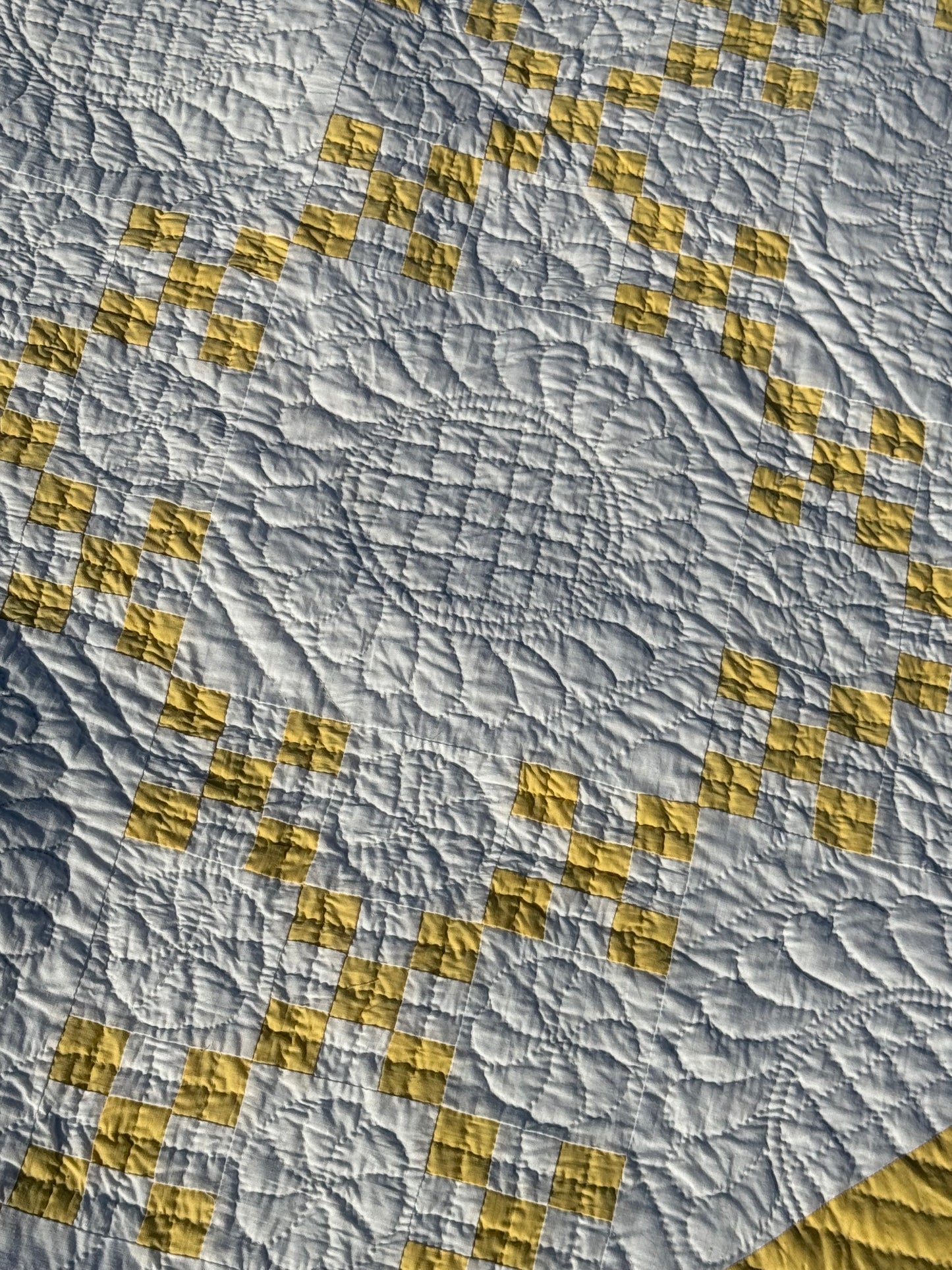 Double 9 Patch Quilt in Sunny Yellow and White