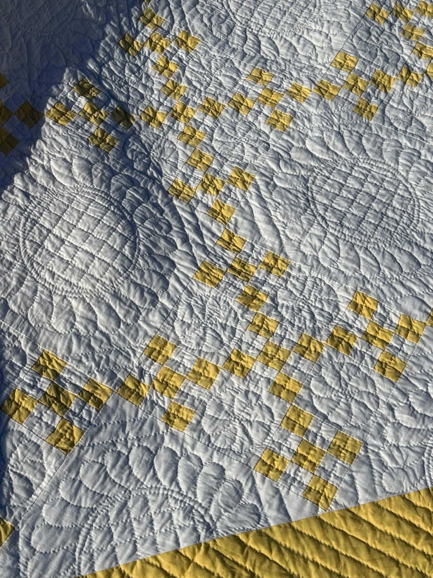 Double 9 Patch Quilt in Sunny Yellow and White