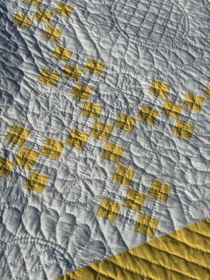 Double 9 Patch Quilt in Sunny Yellow and White