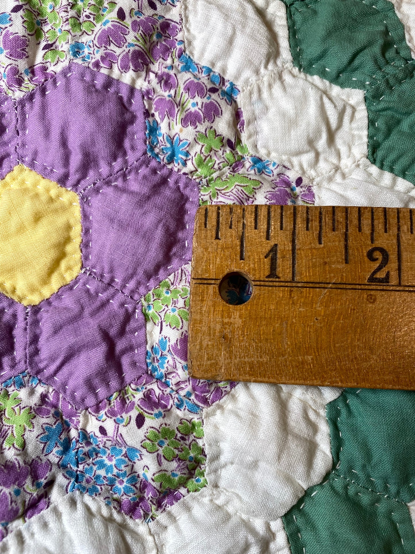 Small Scale Flower Garden Quilt with a Green Path