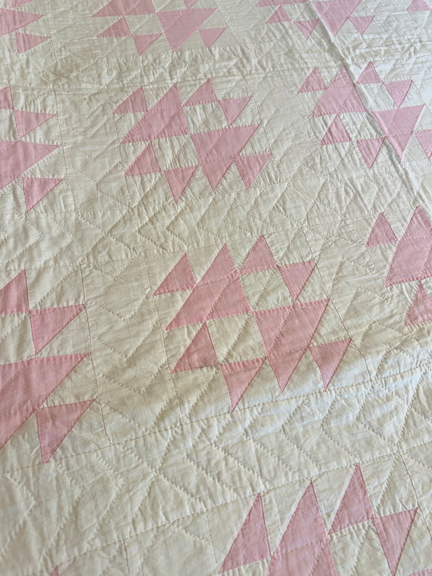 Pink and White Double X Quilt