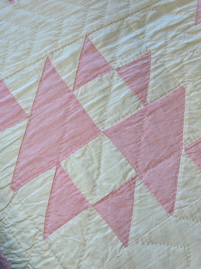 Pink and White Double X Quilt