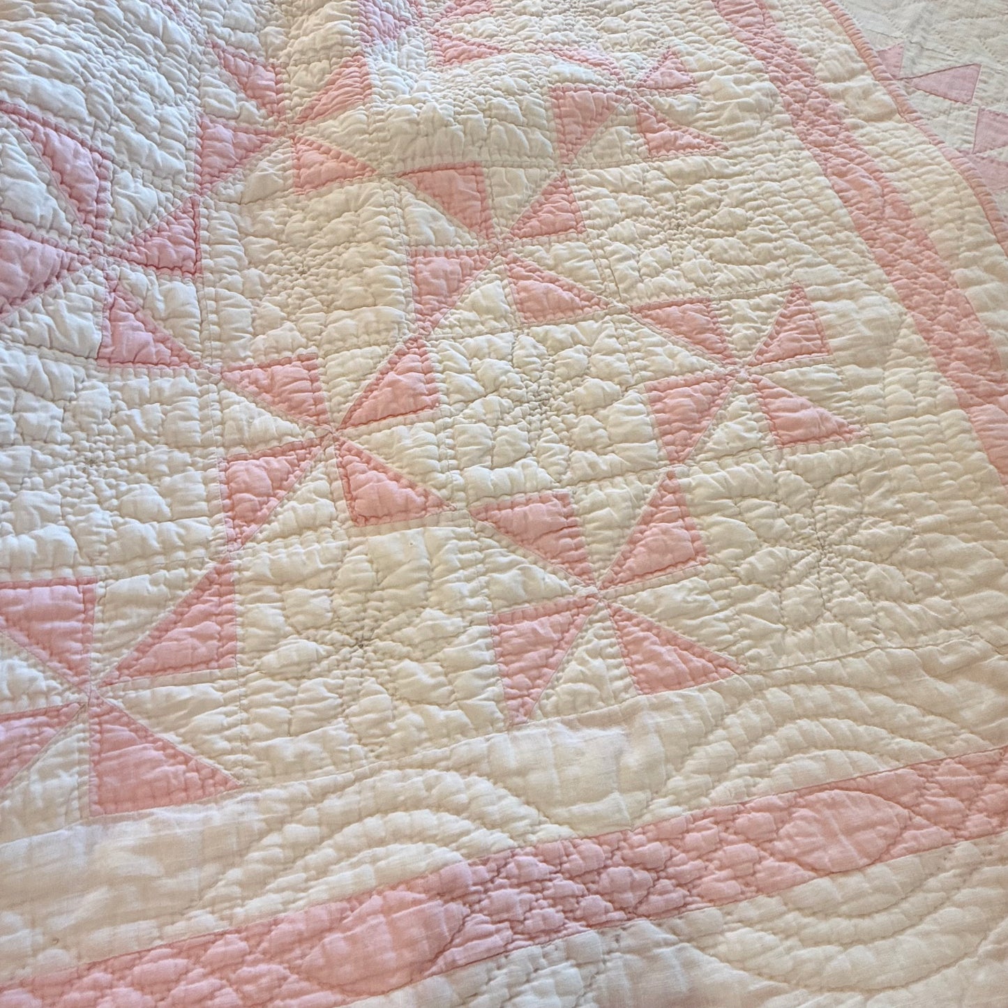 Pinwheels Pinks Crib Quilt