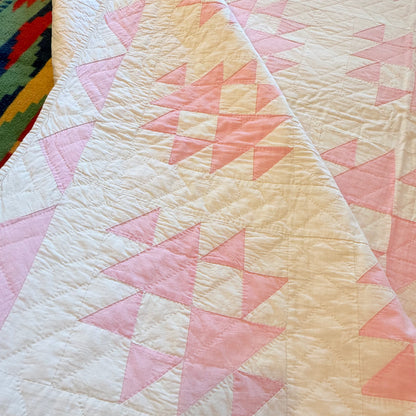 Pink and White Double X Quilt