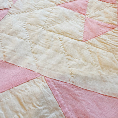 Pink and White Double X Quilt