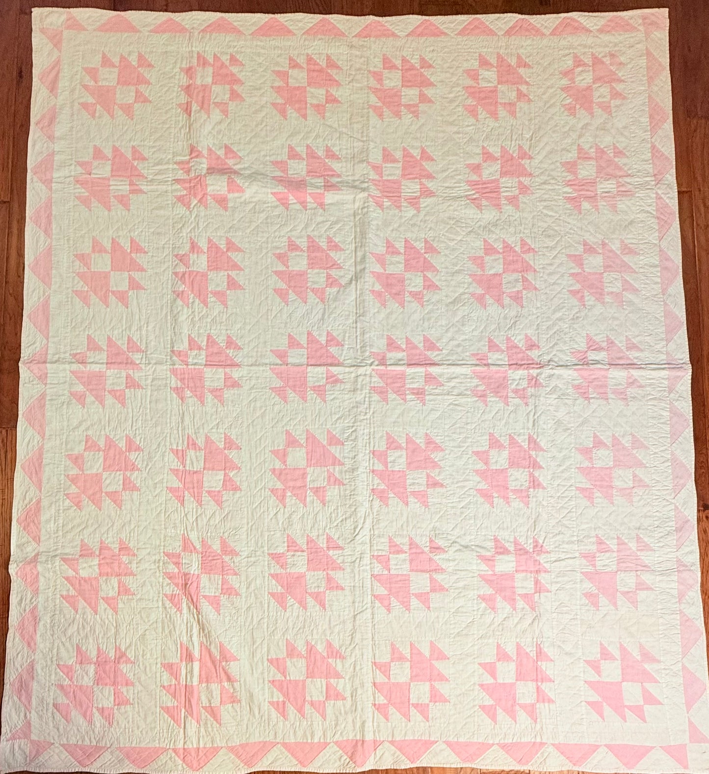 Pink and White Double X Quilt