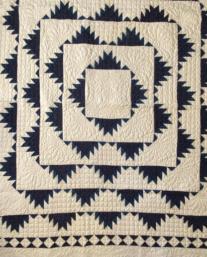 Indigo Delectable Mountains Quilt with Border
