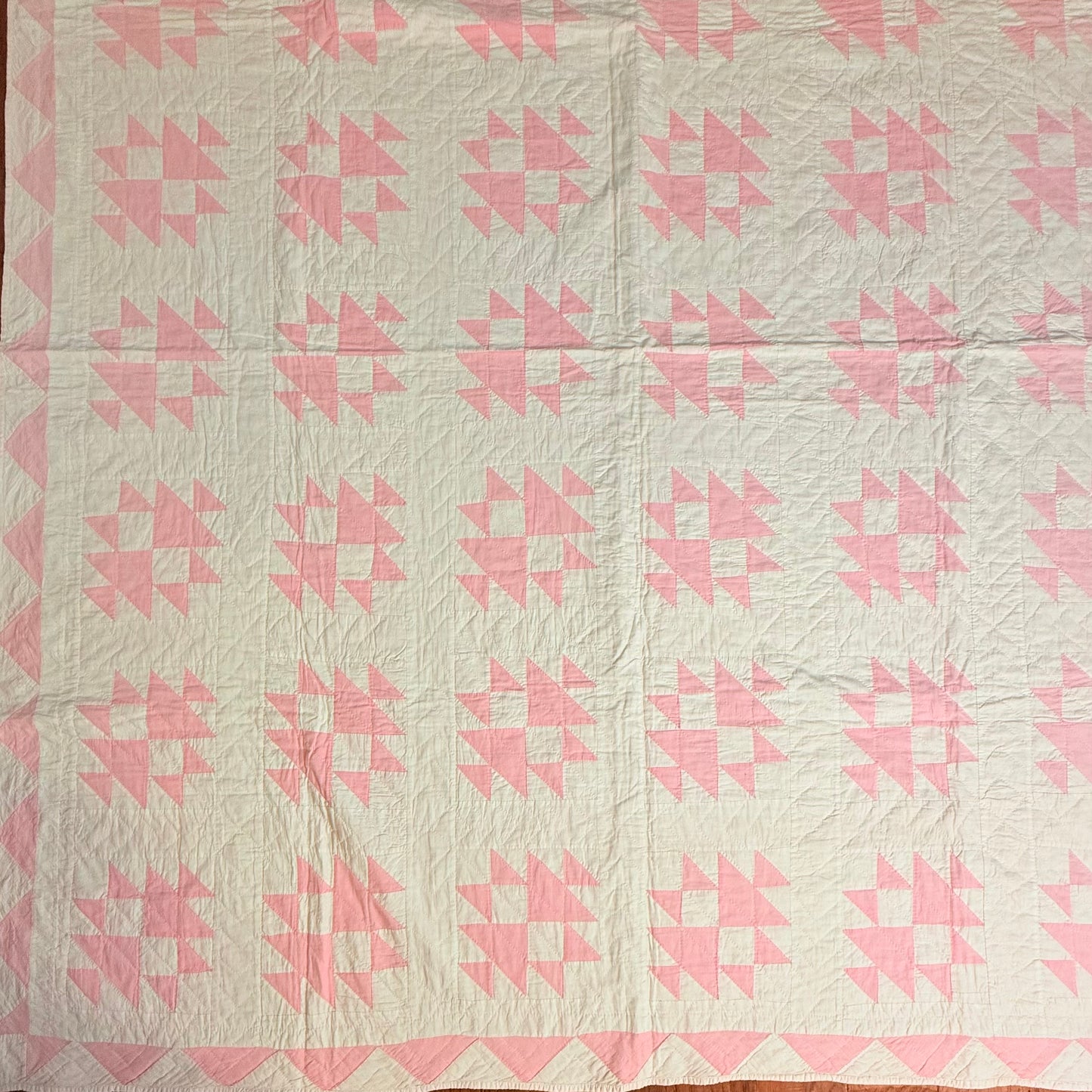 Pink and White Double X Quilt