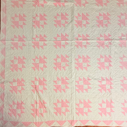 Pink and White Double X Quilt
