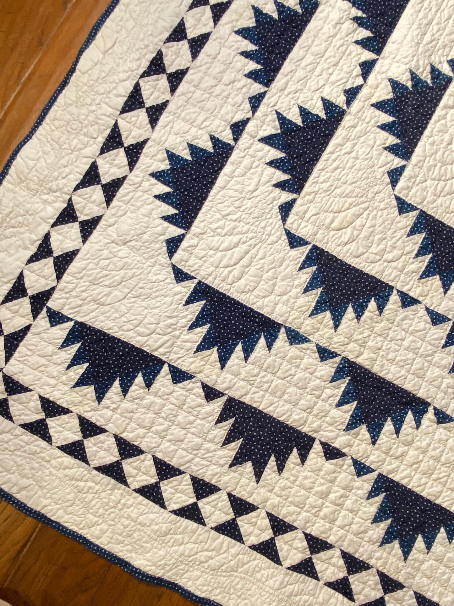 Indigo Delectable Mountains Quilt with Border