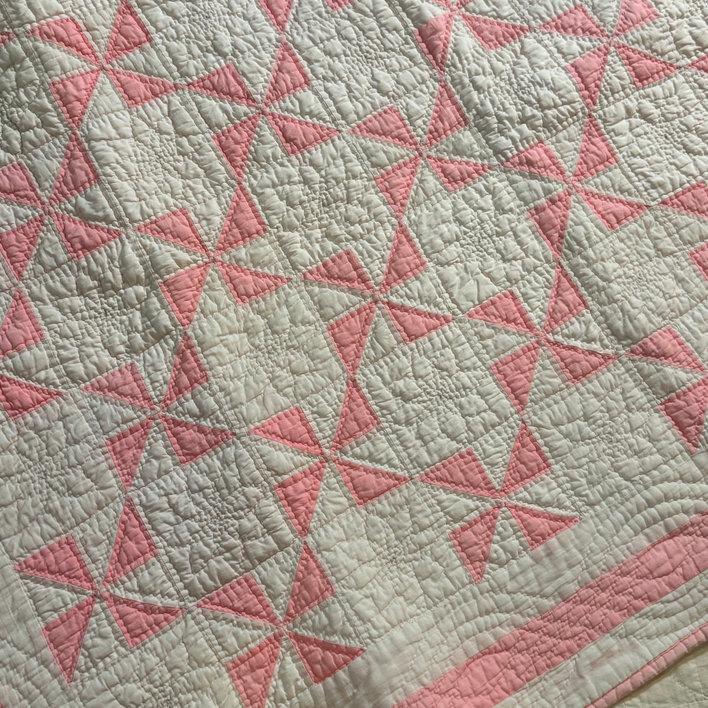 Pinwheels Pinks Crib Quilt