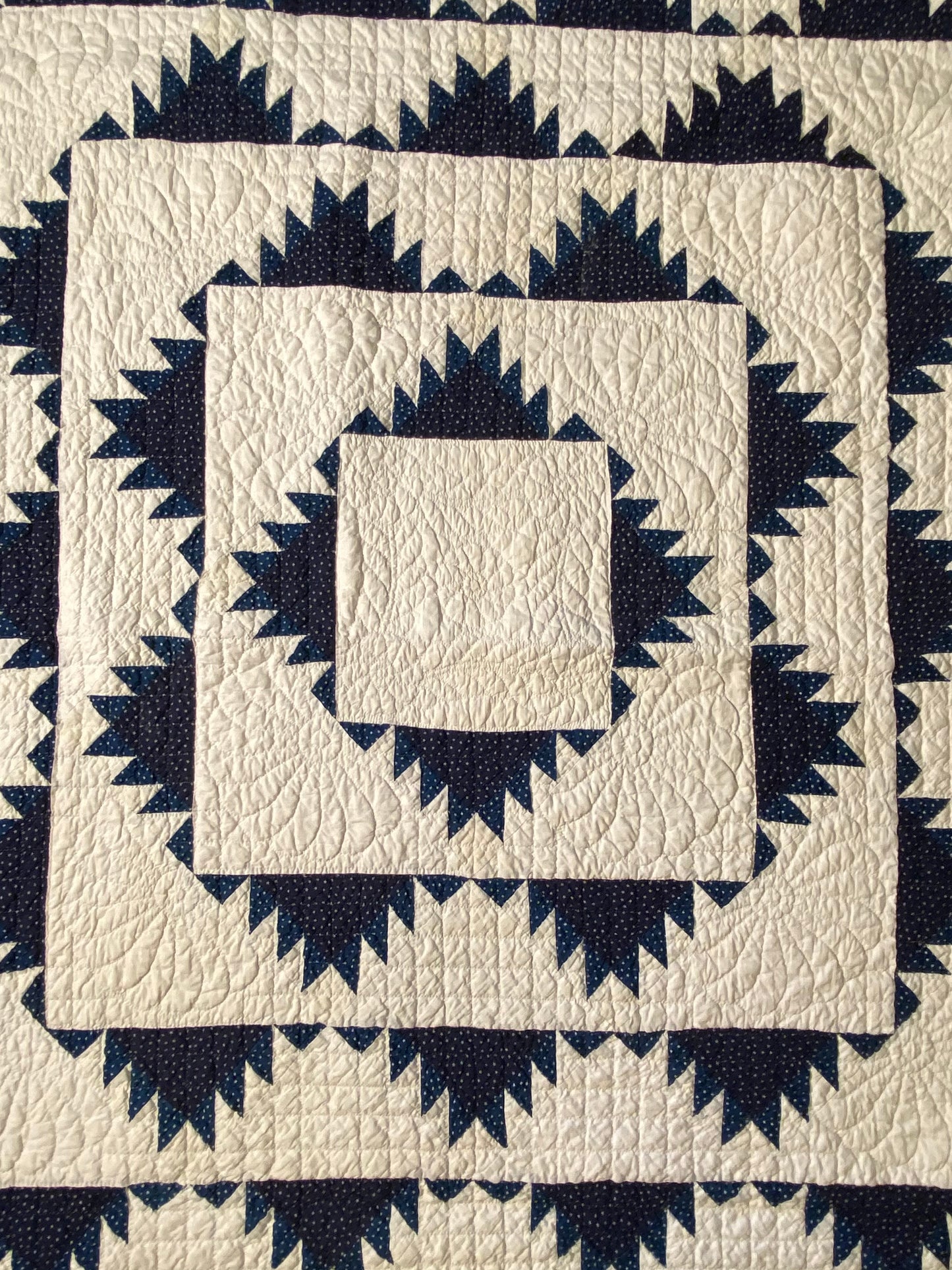 Indigo Delectable Mountains Quilt with Border