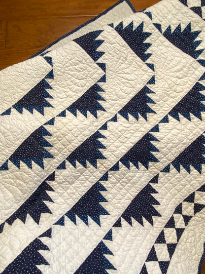 Indigo Delectable Mountains Quilt with Border