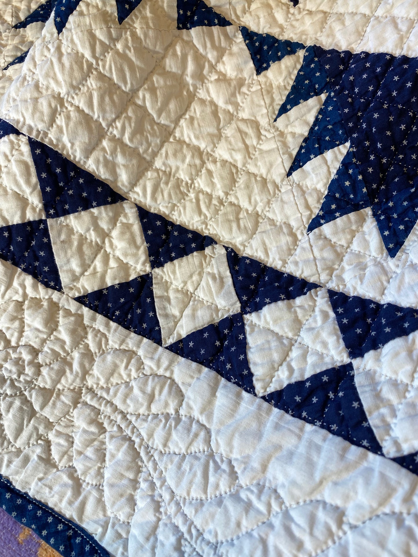 Indigo Delectable Mountains Quilt with Border