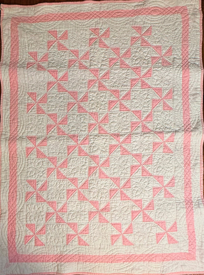 Pinwheels Pinks Crib Quilt