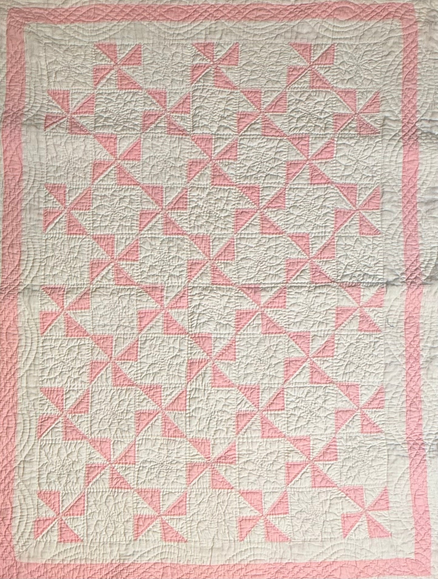 Pinwheels Pinks Crib Quilt