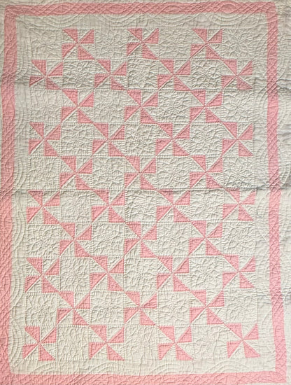 Pinwheels Pinks Crib Quilt