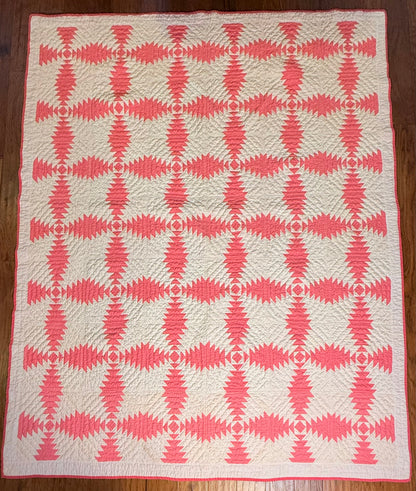 Pineapple Log Cabin Quilt in Pink