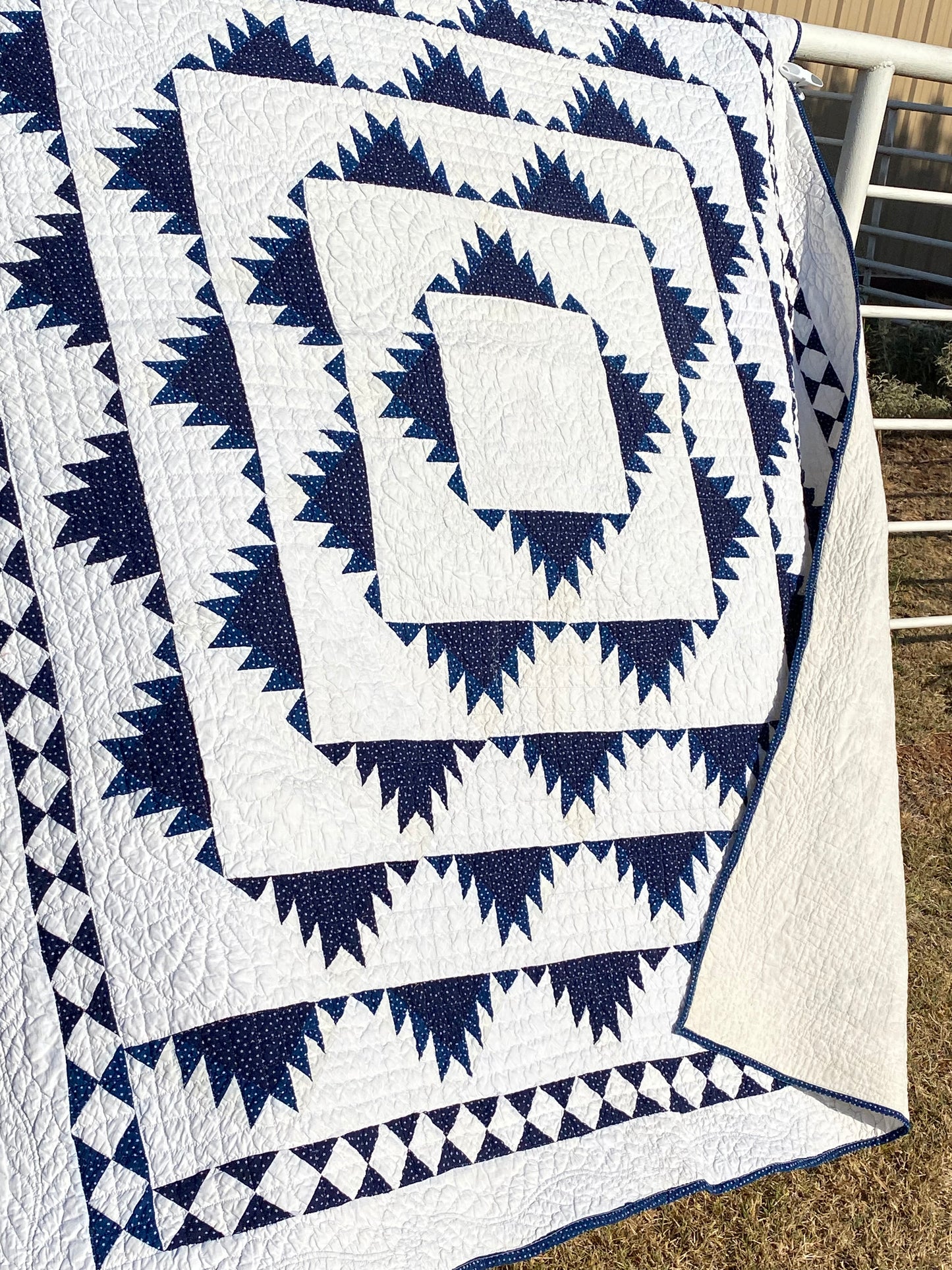 Indigo Delectable Mountains Quilt with Border