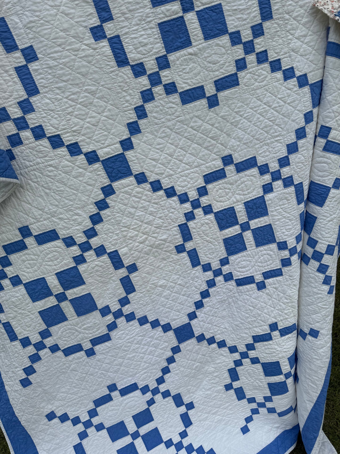 Blue And White Burgoyne Surrounded Quilt