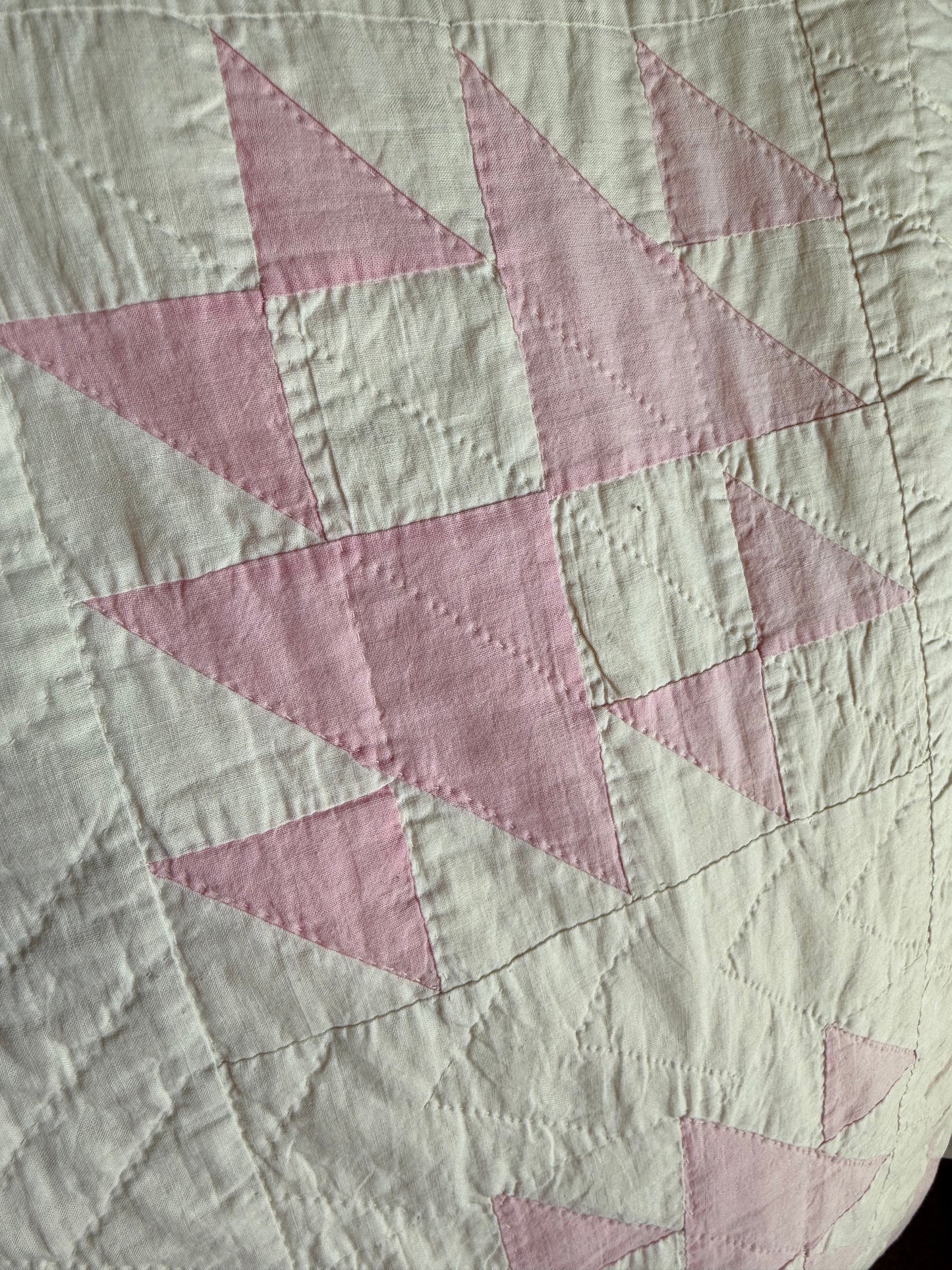 Pink and White Double X Quilt